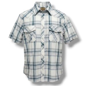 Coevals Club Men’s Pearl Snap Plaid Short Sleeve Shirt – Large